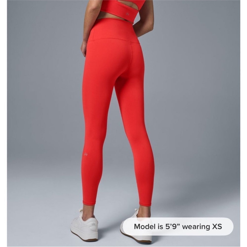 ALO Yoga 7/8 High-Waist Airbrush Legging Small Color: Red Hot Summer NWT - Picture 3 of 7